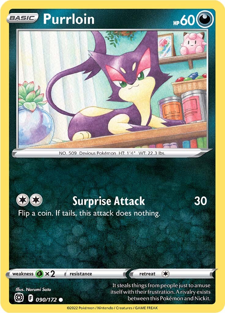 Purrloin (090/172) [Sword & Shield: Brilliant Stars] | Arkham Games and Comics