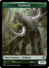 Human Soldier // Elephant Double-Sided Token [Phyrexia: All Will Be One Commander Tokens] | Arkham Games and Comics