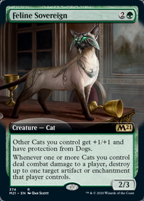 Feline Sovereign (Extended Art) [Core Set 2021] | Arkham Games and Comics