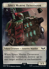 Soldier (002) // Space Marine Devastator Double-sided Token (Surge Foil) [Universes Beyond: Warhammer 40,000 Tokens] | Arkham Games and Comics