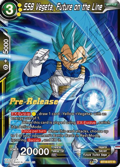 SSB Vegeta, Future on the Line (BT16-077) [Realm of the Gods Prerelease Promos] | Arkham Games and Comics