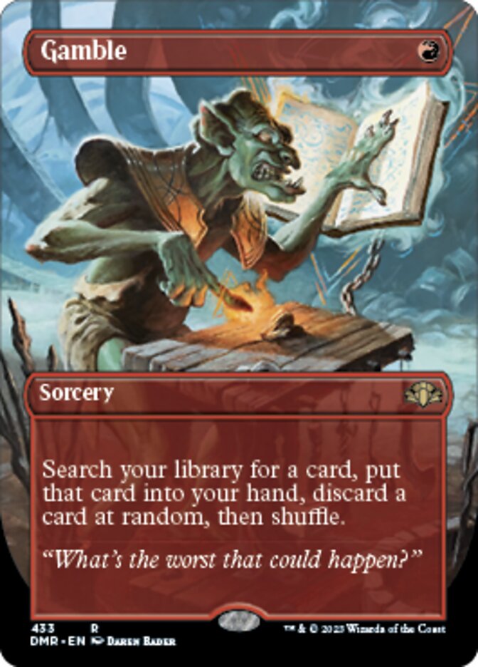 Gamble (Borderless Alternate Art) [Dominaria Remastered] | Arkham Games and Comics