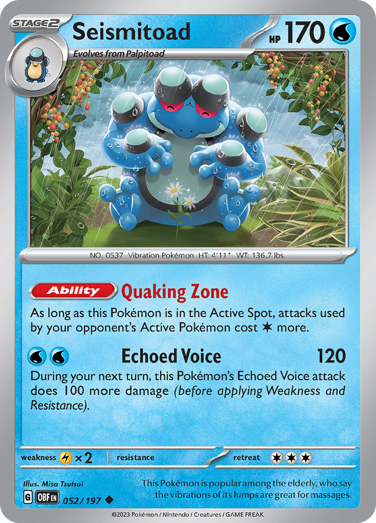 Seismitoad (052/197) [Scarlet & Violet: Obsidian Flames] | Arkham Games and Comics