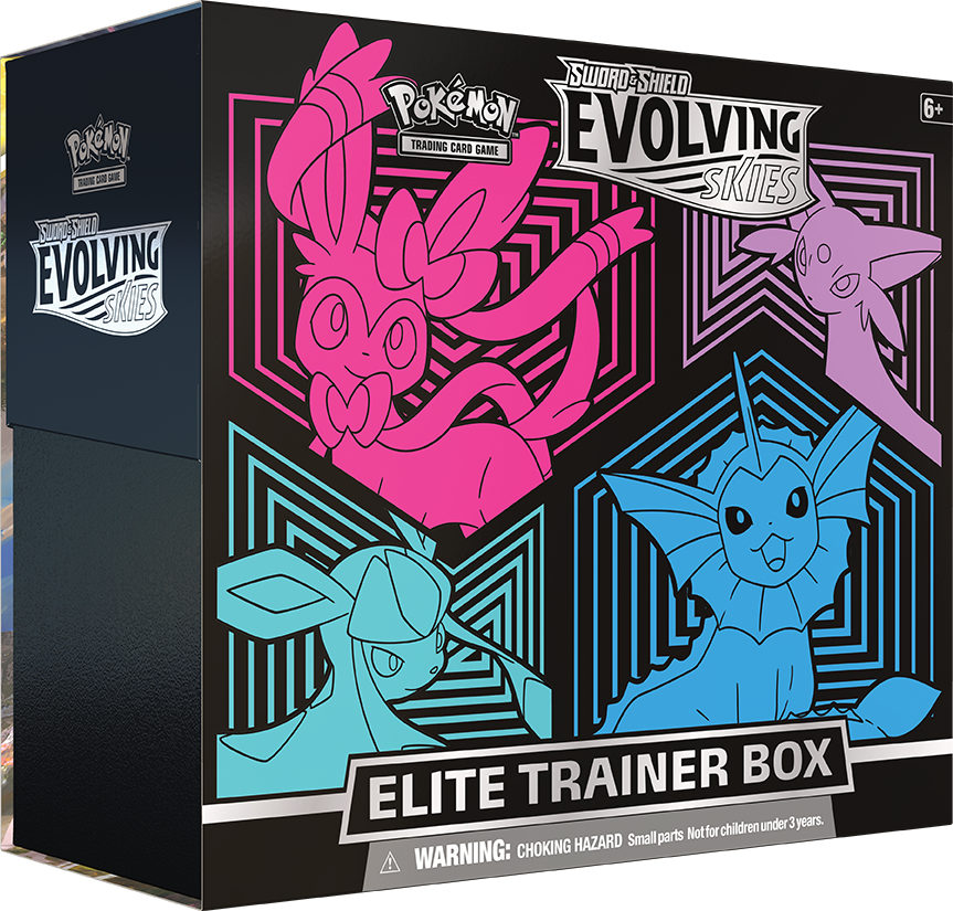 Sword & Shield: Evolving Skies - Elite Trainer Box (Glaceon/Vaporeon/Sylveon/Espeon) | Arkham Games and Comics