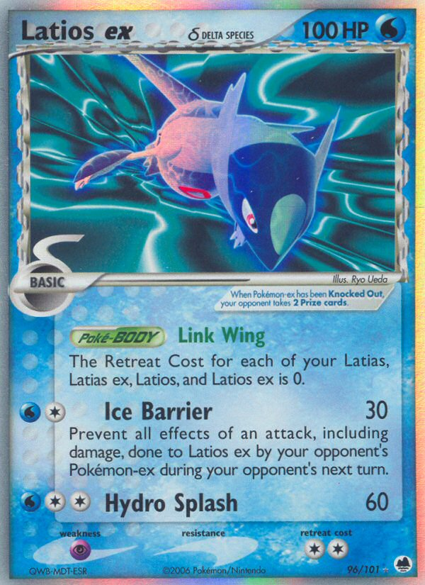 Latios ex (96/101) (Delta Species) [EX: Dragon Frontiers] | Arkham Games and Comics