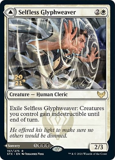 Selfless Glyphweaver // Deadly Vanity [Strixhaven: School of Mages Prerelease Promos] | Arkham Games and Comics