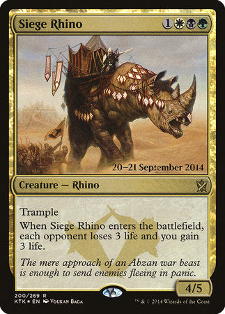 Siege Rhino [Khans of Tarkir Promos] | Arkham Games and Comics