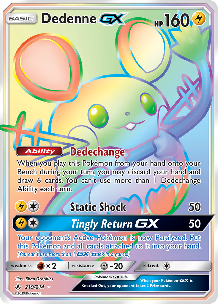 Dedenne GX (219/214) [Sun & Moon: Unbroken Bonds] | Arkham Games and Comics