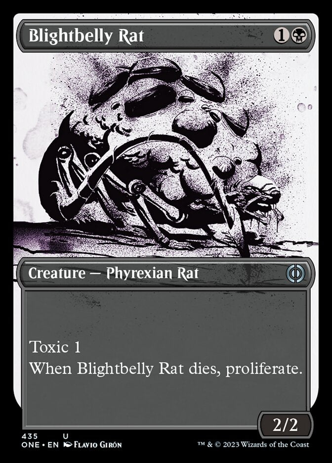 Blightbelly Rat (Showcase Ichor Step-and-Compleat Foil) [Phyrexia: All Will Be One] | Arkham Games and Comics