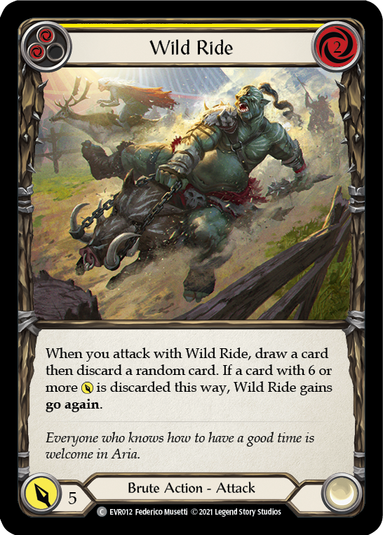 Wild Ride (Yellow) [EVR012] (Everfest)  1st Edition Rainbow Foil | Arkham Games and Comics