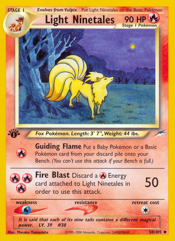 Light Ninetales (50/105) [Neo Destiny 1st Edition] | Arkham Games and Comics