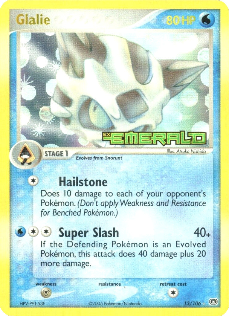 Glalie (13/106) (Stamped) [EX: Emerald] | Arkham Games and Comics