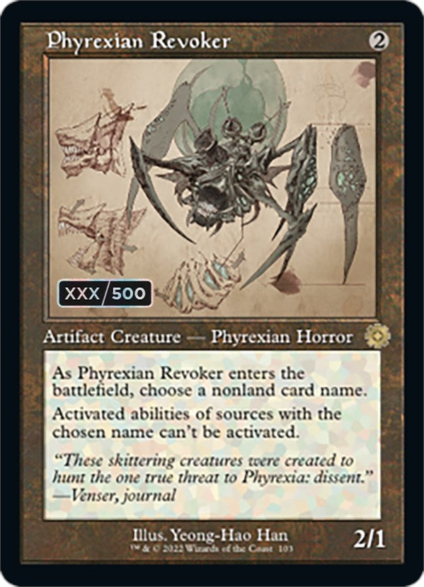 Phyrexian Revoker (Retro Schematic) (Serial Numbered) [The Brothers' War Retro Artifacts] | Arkham Games and Comics