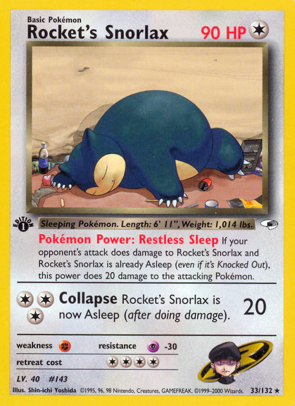 Rocket's Snorlax (33/132) [Gym Heroes 1st Edition] | Arkham Games and Comics