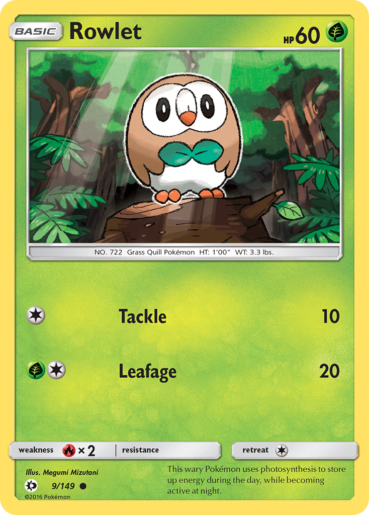 Rowlet (9/149) [Sun & Moon: Base Set] | Arkham Games and Comics