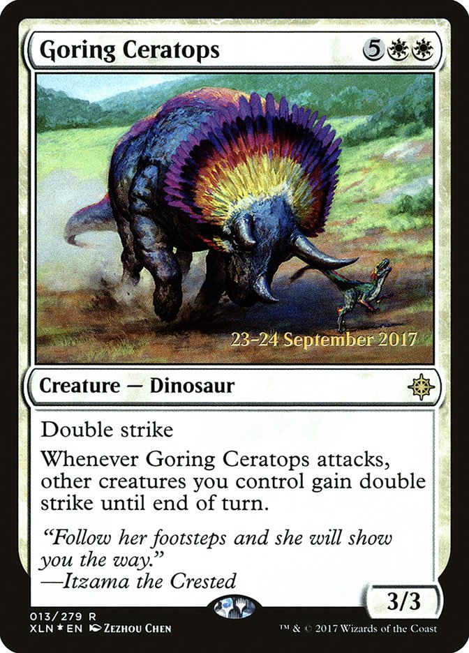 Goring Ceratops  [Ixalan Prerelease Promos] | Arkham Games and Comics
