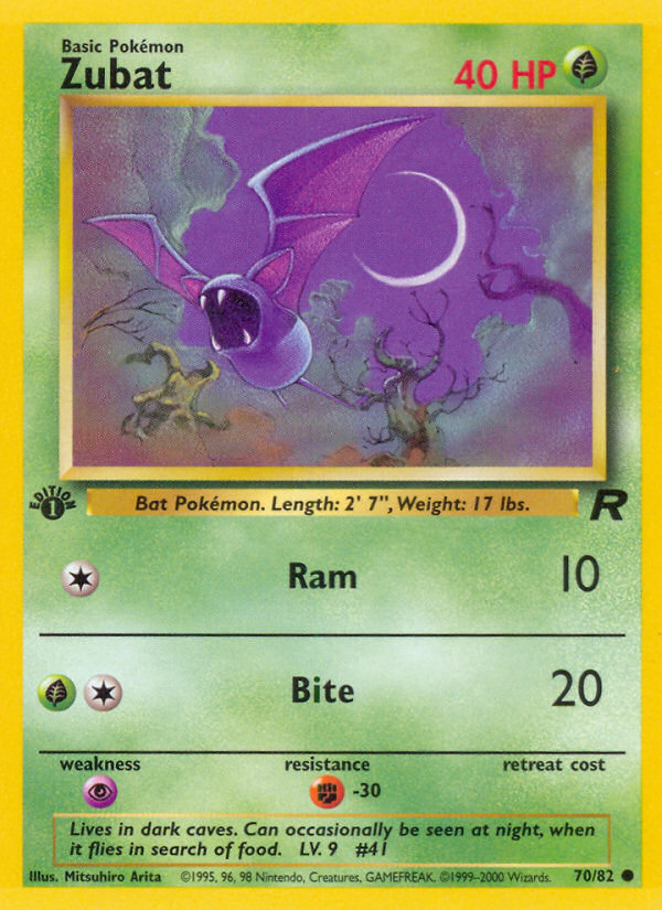 Zubat (70/82) [Team Rocket 1st Edition] | Arkham Games and Comics