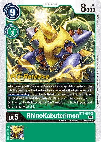 RhinoKabuterimon [BT7-051] [Next Adventure Pre-Release Cards] | Arkham Games and Comics