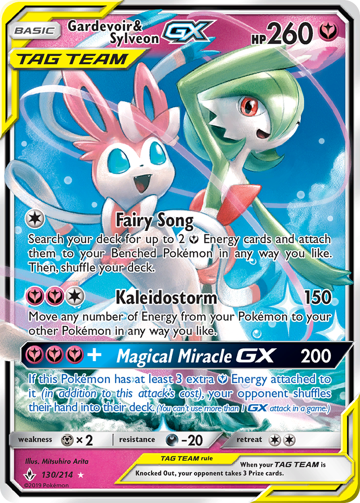 Gardevoir & Sylveon GX (130/214) [Sun & Moon: Unbroken Bonds] | Arkham Games and Comics