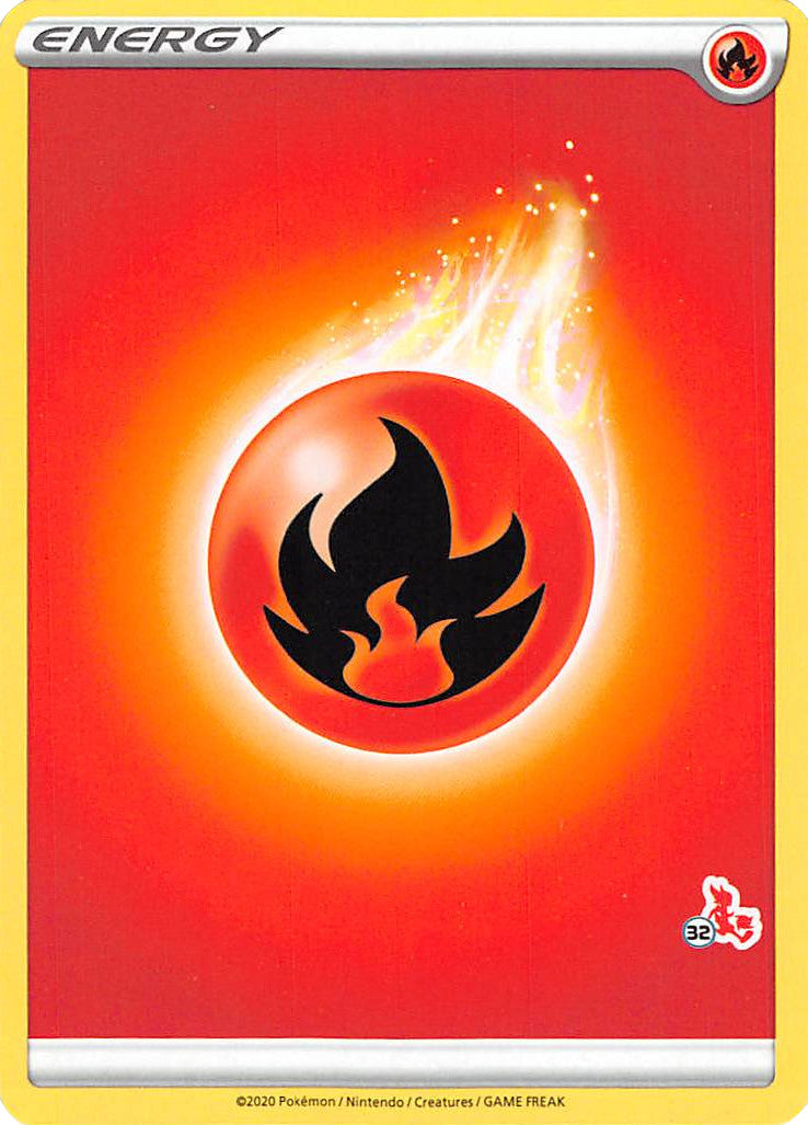 Fire Energy (Cinderace Stamp #32) [Battle Academy 2022] | Arkham Games and Comics