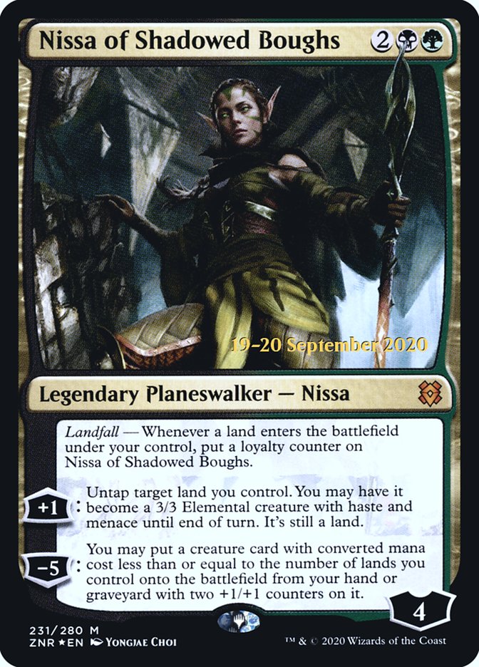 Nissa of Shadowed Boughs  [Zendikar Rising Prerelease Promos] | Arkham Games and Comics