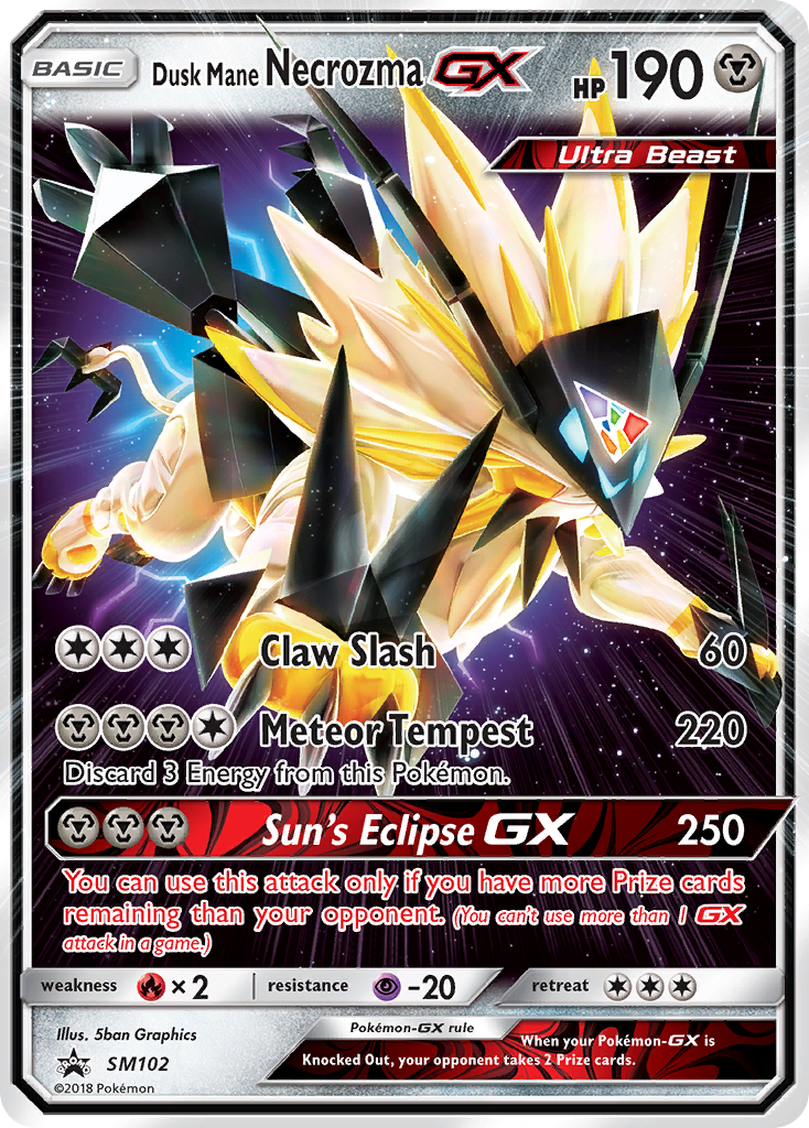 Dusk Mane Necrozma GX (SM102) [Sun & Moon: Black Star Promos] | Arkham Games and Comics