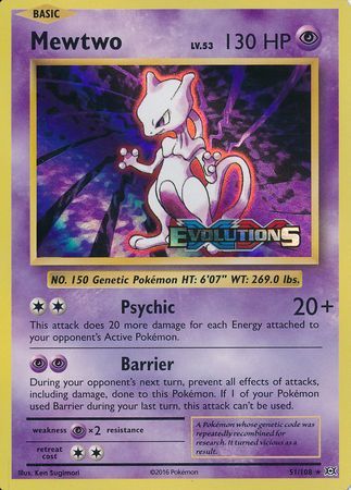 Mewtwo (51/108) (XY Evolutions Prerelease) [XY: Black Star Promos] | Arkham Games and Comics