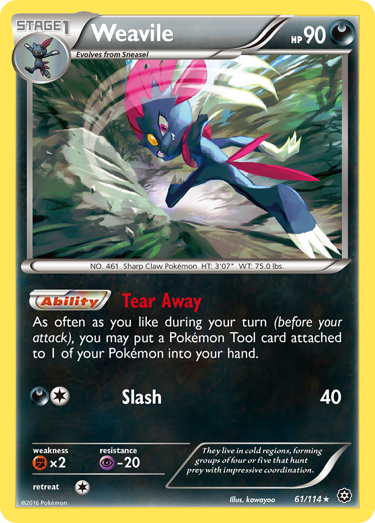 Weavile (61/114) [XY: Steam Siege] | Arkham Games and Comics