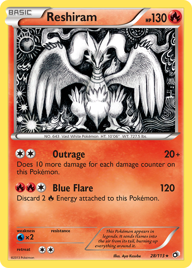 Reshiram (28/113) [Black & White: Legendary Treasures] | Arkham Games and Comics