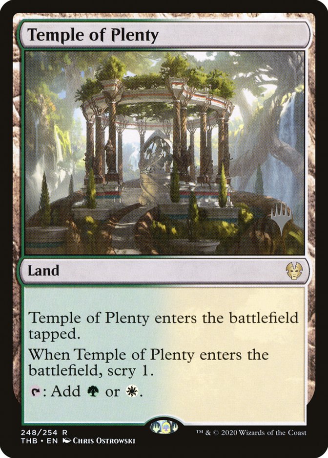 Temple of Plenty (Promo Pack) [Theros Beyond Death Promos] | Arkham Games and Comics