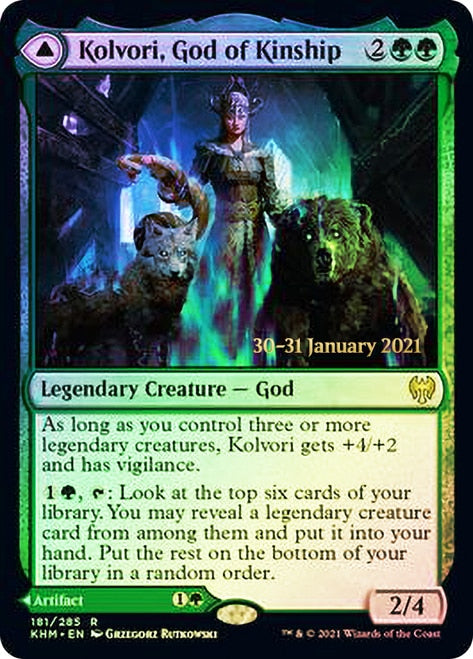 Kolvori, God of Kinship // The Ringhart Crest   [Kaldheim Prerelease Promos] | Arkham Games and Comics