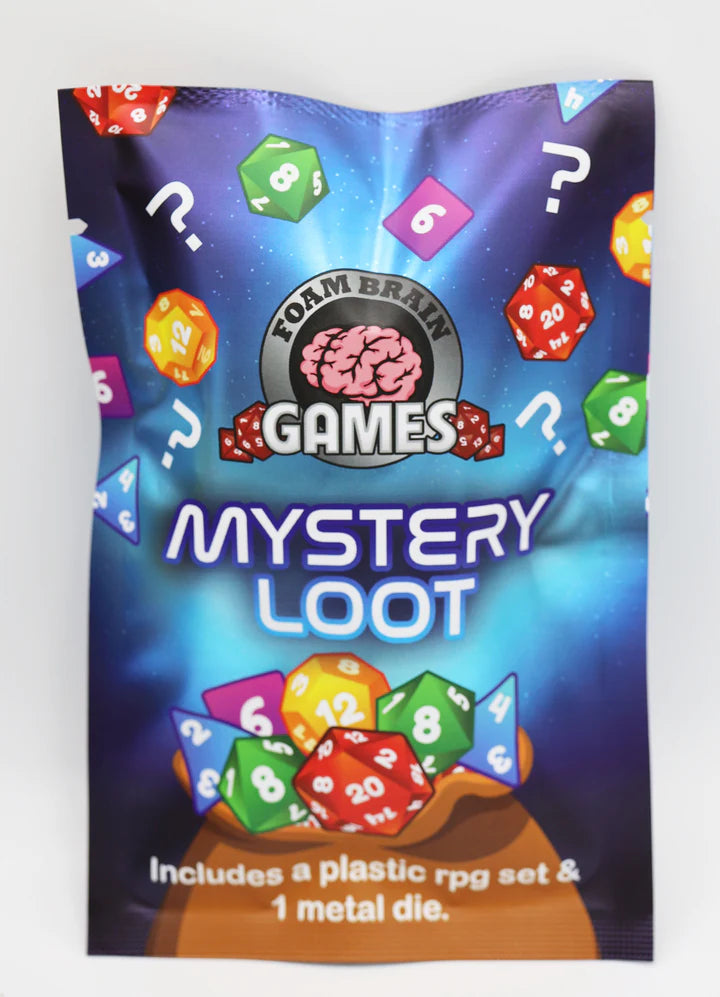 Foam Brain Mystery Loot: RPG Dice Set & Metal Die | Arkham Games and Comics