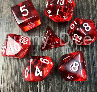 7Pcs/Set Polyhedral Dice - Red Crystal | Arkham Games and Comics